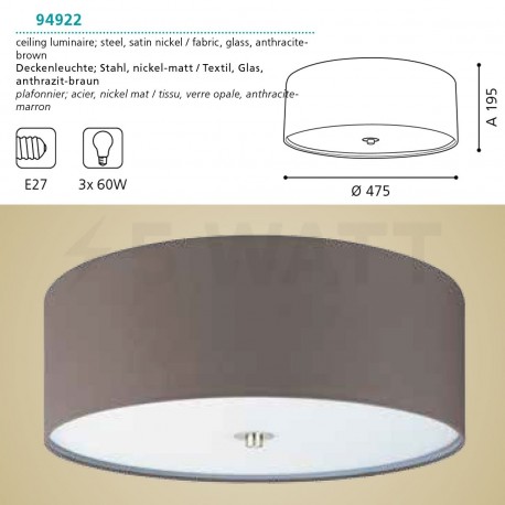 Потолочный светильник EGLO Pasteri (94922) - недорого