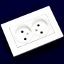 Электрическая двойная розетка Gunsan Eqona белая, без заземления (1401100100149)