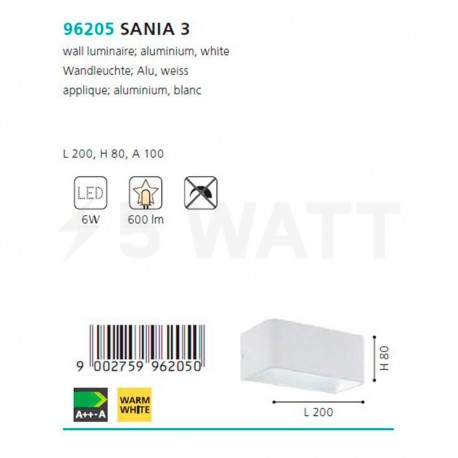 Настенный светильник EGLO Sania 3 (96205) - недорого