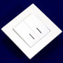 Выключатель двухклавишный Gunsan Eqona белый, с подсветкой (1401100100104 ) - купить
