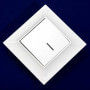 Вимикач одноклавішний Gunsan Neoline білий, з підсвічуванням (1421100100102) - магазин світлодіодної LED продукції