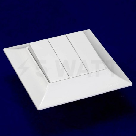 Выключатель трёхклавишный Gunsan Neoline белый (1421100100160) - недорого