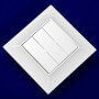 Выключатель трёхклавишный Gunsan Neoline белый (1421100100160)