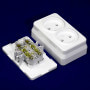 Электрическая двойная розетка Gunsan Misya наружная белая, без заземления (1051100100149) - недорого