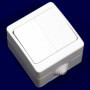 Выключатель двухклавишный Gunsan Nemli влагозащищённый белый (1071100100103) - купить
