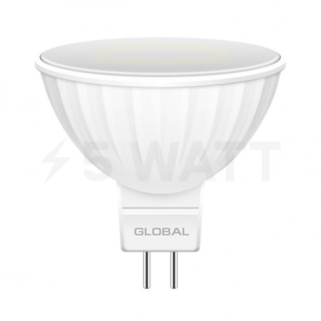 LED лампа GLOBAL MR16 5W 3000К 220V GU5.3 (1-GBL-113) - недорого