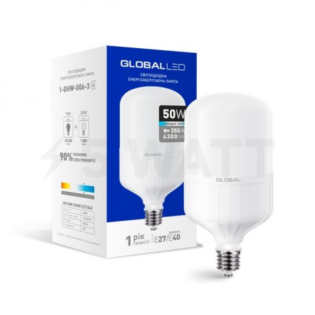 LED лампа HW GLOBAL 50W 6500K E27/E40 (1-GHW-006-3) - придбати