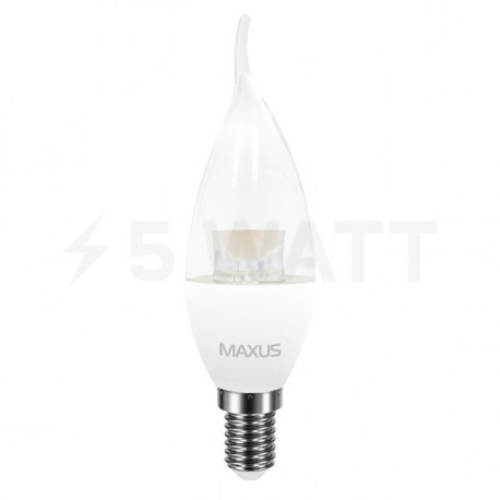 LED лампа MAXUS C37 CL-T 4W 3000К 220V E14 (1-LED-5315) - недорого