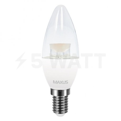LED лампа MAXUS C37 CL-C 4W 3000К 220V E14 (1-LED-5313) - недорого