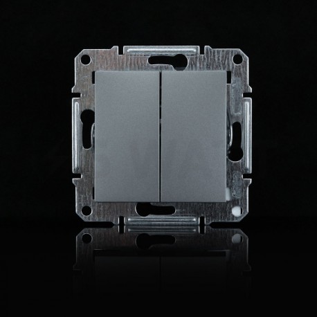 Выключатель 2-кл. внутр. проходной Schneider"ASFORA" сталь (EPH0600162) - недорого