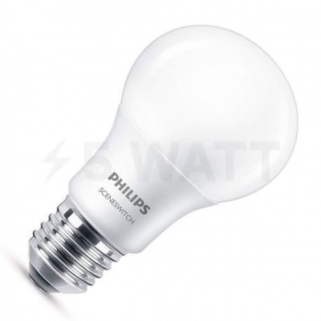 LED лампа PHILIPS Scene Switch LED A60 9,5-60W E27 3000/6500K (929001155937) - недорого