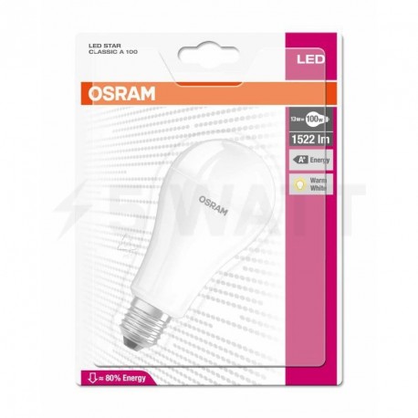 LED лампа OSRAM LED Super Star Classic A100 13W E27 2700K FR DIM 220-240V(4052899272392) - в інтернет-магазині