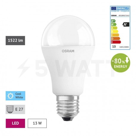 LED лампа OSRAM LED Super Star Classic A100 13W E27 2700K FR 220-240V(4052899272392) - недорого