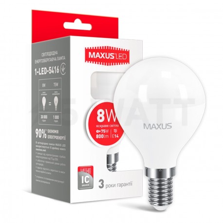 LED лампа MAXUS G45 F 8W 4100K 220V E14(1-LED-5416-02) - купить
