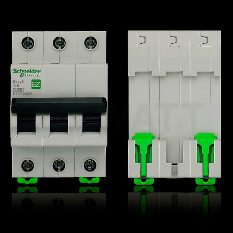 Автоматичний вимикач Schneider 3-п. EZ9 6A C (EZ9F34306) - недорого