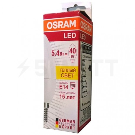 LED лампа OSRAM LED Star Classic B40 5,4W E14 3000K FR 230V(4052899971608) - в інтернет-магазині