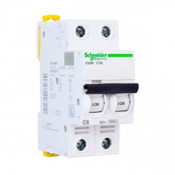 Автоматичний вимикач Schneider 2-п. IC60N   6А С (6кА) (A9F79206)