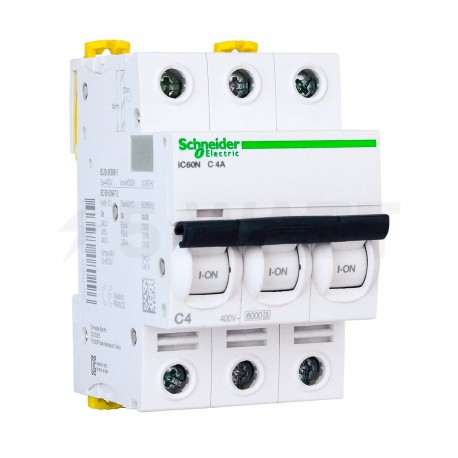 Автоматичний вимикач Schneider 3-п. IC60N   4А С (6кА) (A9F74304) - придбати