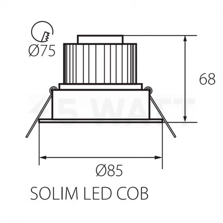 Точковий світильник KANLUX Solim LED COB 5W-WW (23762) - магазин світлодіодної LED продукції