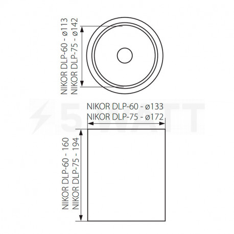 Точечный светильник KANLUX Nikor DLP-60-W (7210) - в Украине