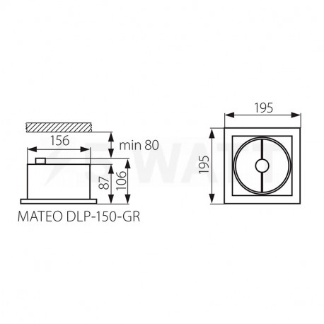 Точечный светильник KANLUX Mateo DLP-150-GR (4960) - недорого