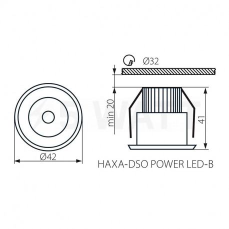 Точковий світильник KANLUX Haxa-dso POWER LED-B (8103) - в Україні