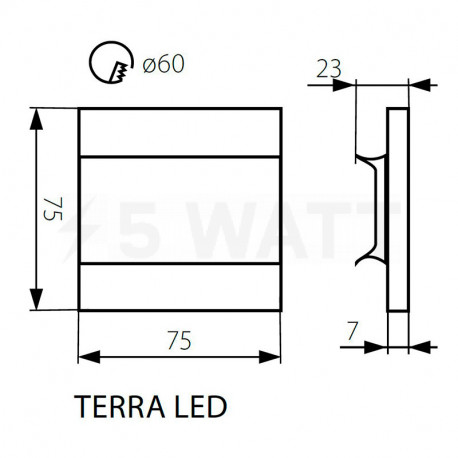 Настінний світильник KANLUX Terra LED WW (23102) - в інтернет-магазині