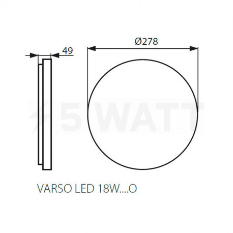 Потолочный светильник KANLUX Varso LED 18W-NW-O (26441) - недорого