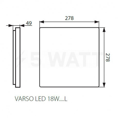 Потолочный светильник KANLUX Varso LED 18W-WW-L (26442) - недорого