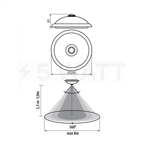 Стельовий світильник KANLUX Fogler LED 14W-NW (18121) - недорого