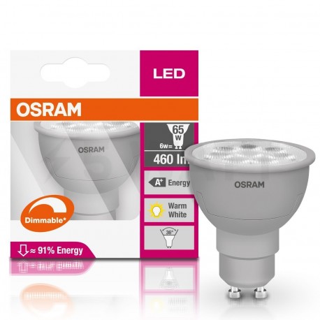LED лампа OSRAM LED Super Star GU10 6W 2700K DIM 220-240V(4052899944336) - недорого
