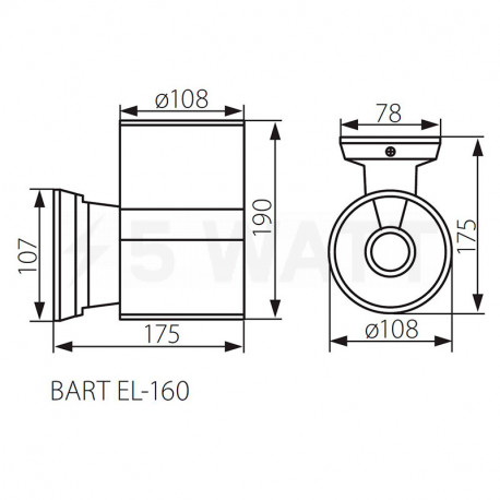Настенный уличный светильник KANLUX Bart EL-160 (7081) - недорого