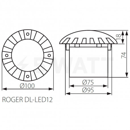 Грунтовой уличный светильник KANLUX Roger DL-LED12 (7280) - недорого