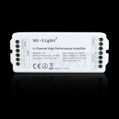 Усилитель Mi-light RGB/RGBW/CCT 15A 4-х канальный PA-4 (TK-4U) - недорого