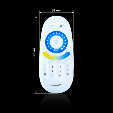 Пульт д/у Mi-light W/WW/CCT 2,4G Touch 4-х зонный (RL091-CWW) - недорого