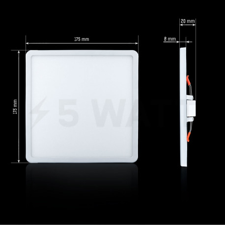 Світильник світлодіодний Biom СL-S18W-5/2 NEW 18Вт квадратний 5000К - недорого