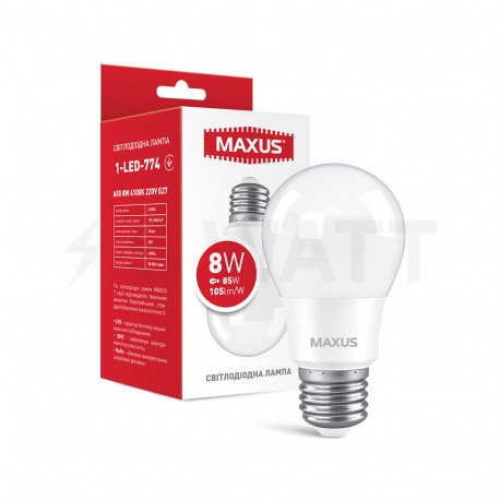 LED лампа MAXUS A55 8W 4100K 220V E27 (1-LED-774) - купить
