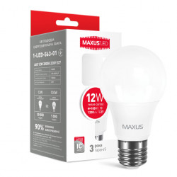 LED лампа MAXUS A65 12W 3000K 220V E27 (по 2 шт.) (2-LED-563-01)