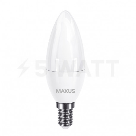 LED лампа MAXUS C37 5W 3000K 220V E14 (1-LED-731) - недорого