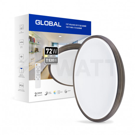 Функциональный настенно-потолочный светильник Global 72TW 3000-6500К (1-GFN-72TW-02-C) - купить