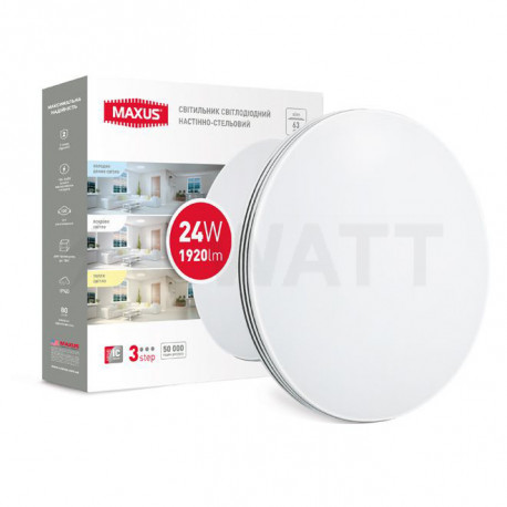 Светодиодный светильник MAXUS CL 3-step 24W 3000-6500K круг без пульта (1-MCL-0224-3S-C) - купить