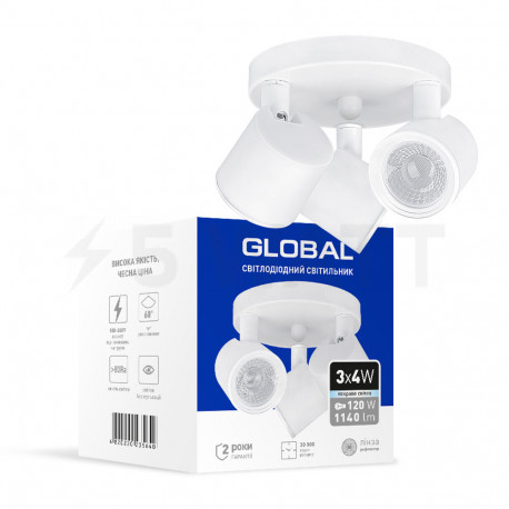 Спот GLOBAL GSL-02C 12W 4100K белый (3-GSL-21241-CW) - купить