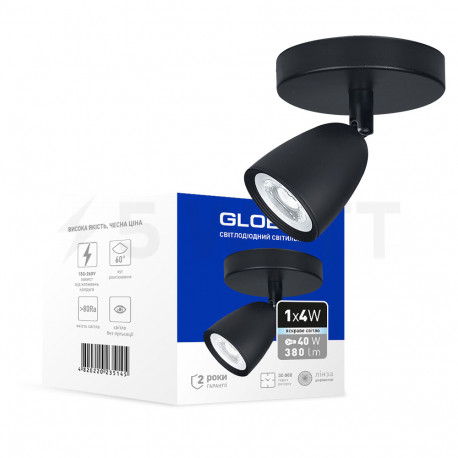 Спот GLOBAL GSL-01C 4W 4100K черный (1-GSL-10441-CB) - в Украине