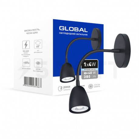 Спот GLOBAL GWL-01C 4W 4100K черный (1-GWL-10441-CB) - купить
