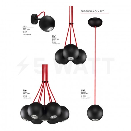 Бра NOWODVORSKI Bubble Black-Red 6153 - магазин світлодіодної LED продукції