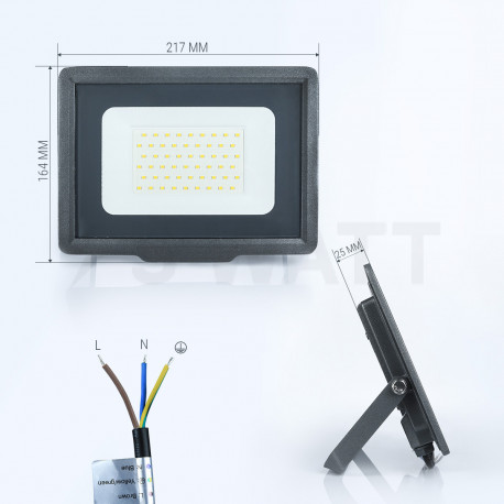 Светодиодный прожектор BIOM 50W S5-SMD-50-Slim 6200К 220V IP65 - недорого