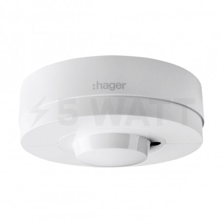 Датчик движения накладной на потолок IP54, до 10A/2кВт, 360°, Hager белый (EE883) - цена