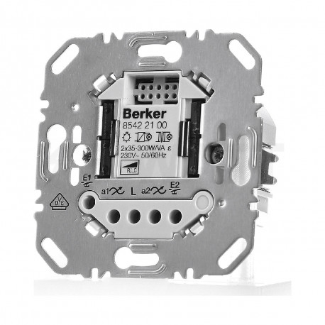 Механізм універсального кнопкового діммера 2-канал., 25-300Вт / на канал, Berker (85422100) - в інтернет-магазині
