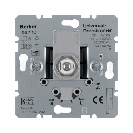Механизм универсального поворотного диммера 50-420 Вт, Berker (286110) - купить