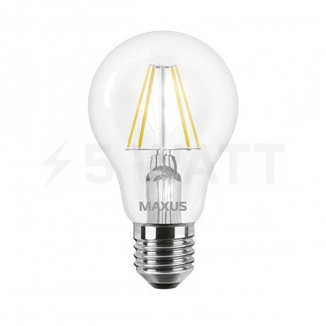 LED лампа MAXUS филамент A60 7W 3000K 220V E27 (1-LED-571) - недорого